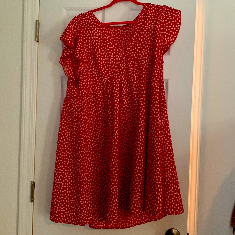 Red floral SHEIN dress.  Size large.  Worn once